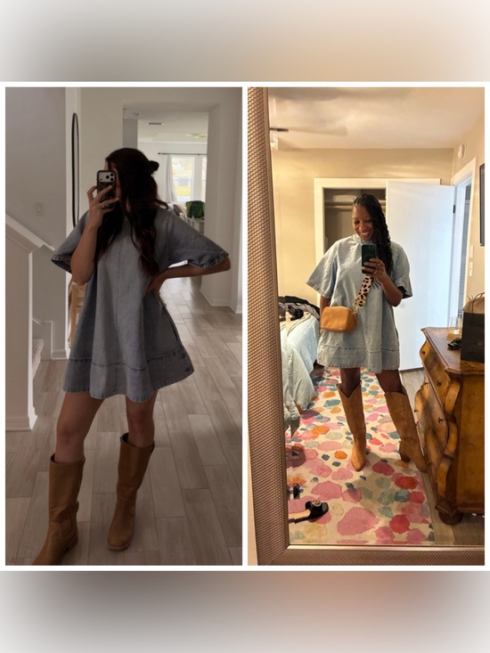 Free People Dresses & Skirts - Free People Harlow Denim Mini Dress Blue Medium
